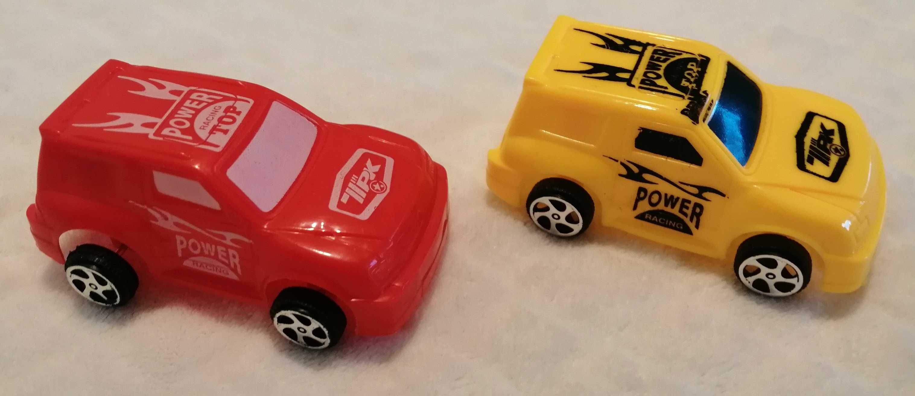 Dwa autka, czerwone, żółte, wyścigówki, rajdowe (Zabawka, Autko)