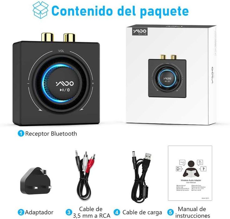 Amplificador Receptor Bluetooth 5,3 HiFi / RCA e jack 3,5, Bluetooth
