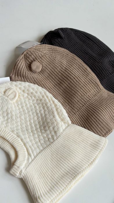 В,язана шапка -шолом на флісі від h&m від 6 міс до 4 років