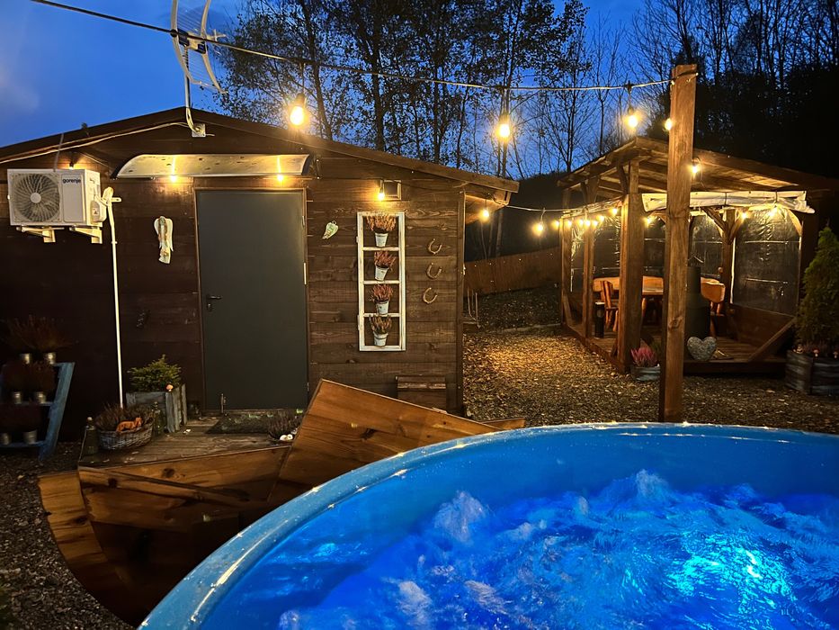 Domek z jacuzzi na wyłączność +sauna +kominek