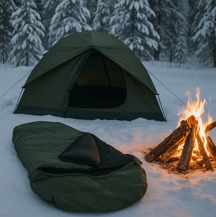 Спальнік широкий теплий тактичний спальний мішок зимний спальный зсу