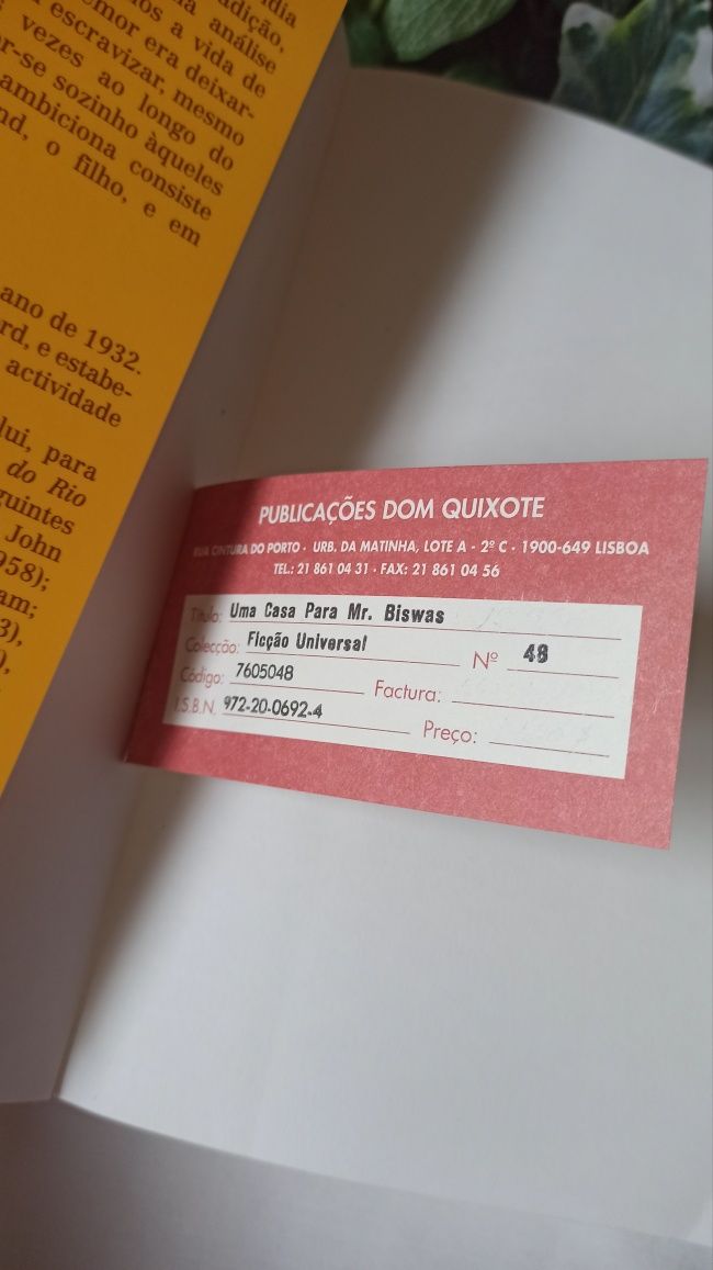 "Uma Casa para Mr. Biswas", de V.S. Naipaul