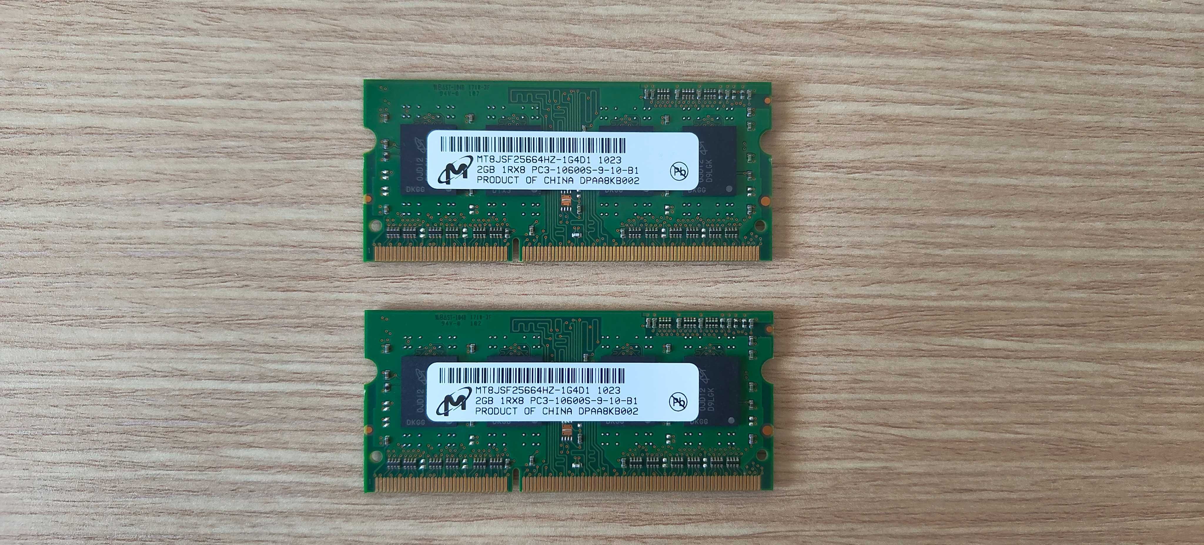 2 Memórias RAM Portátil 2GB PC3-10600S (DDR3 1333MHz)