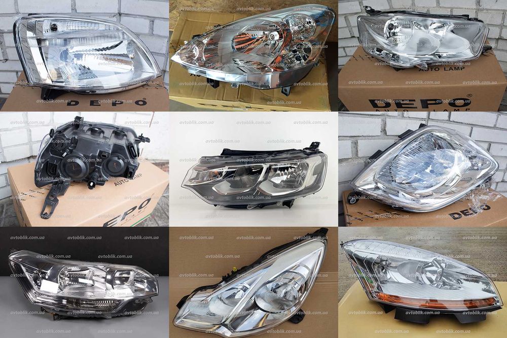 Фара передняя Citroen C-Elysee, Berlingo, C1, C3, C4, С5, Nemo, Space
