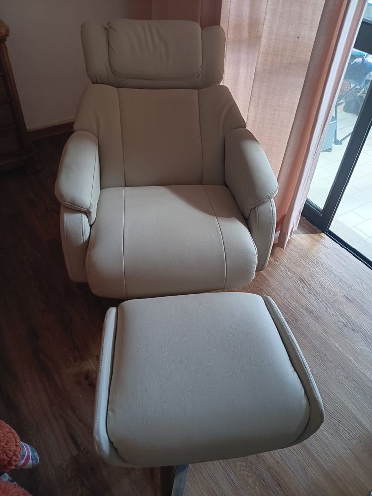 Poltrona reclinavel pele