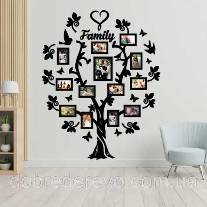 Сімейне дерево на стіну колаж, родинне дерево фоторамка,