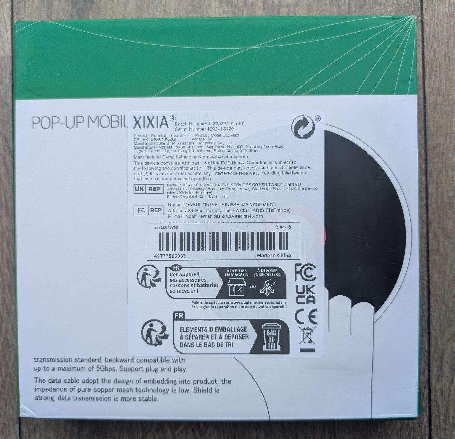Nowy napęd zewnętrzny CD/DVD +/-RW USB 3.0 Type-C