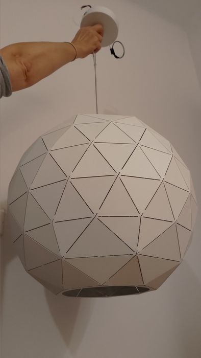 Lampa wisząca Triangle biała stal 40 cm Kare Design