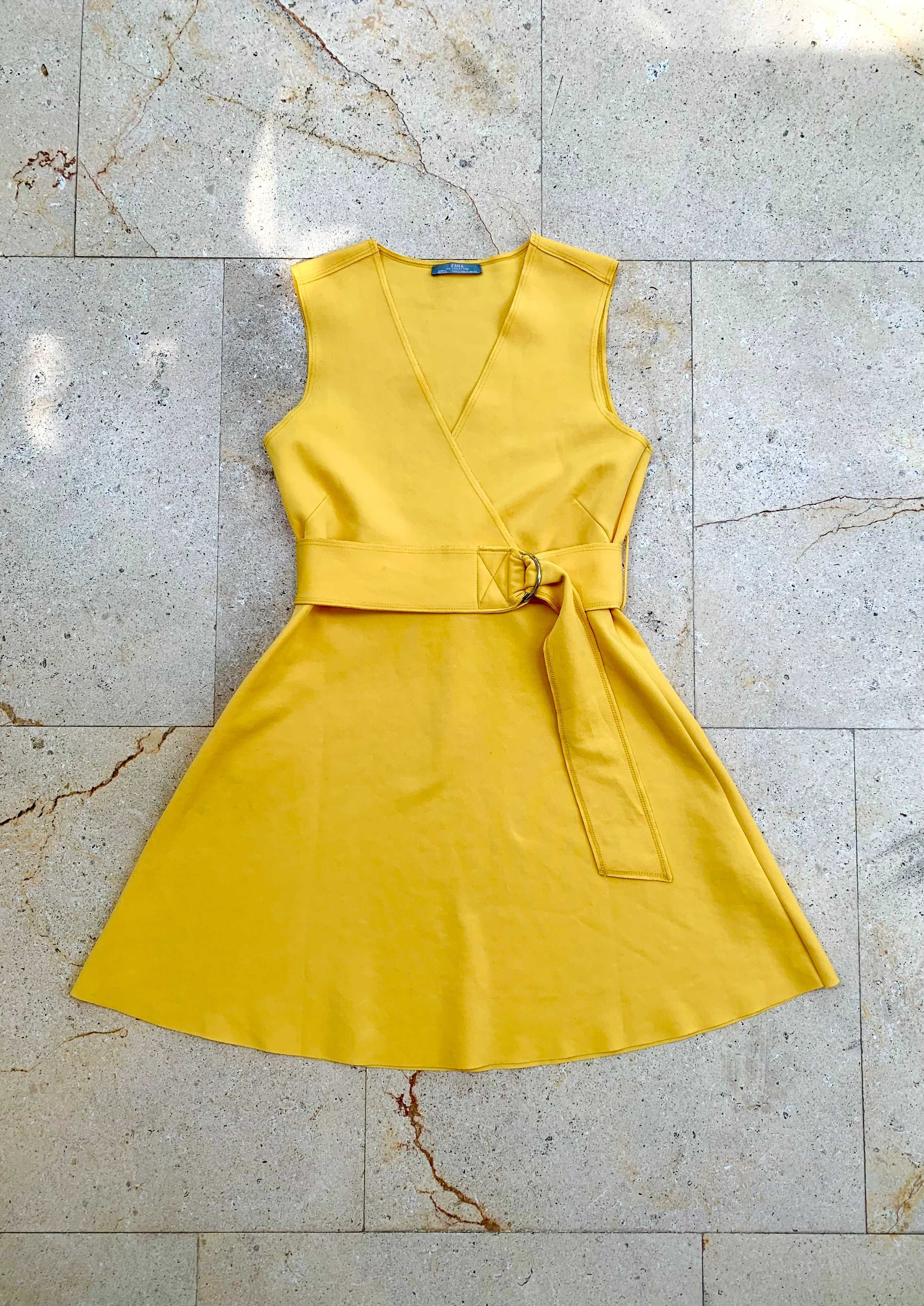 Żółta sukienka mini Zara r. S