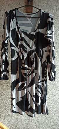 Sukienka tunika czarno-biała rozmiar 38