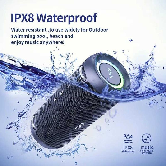 Потужна колонка Mifa A90 60W Bluetooth 5.0 IPX8 RGB Black Anker