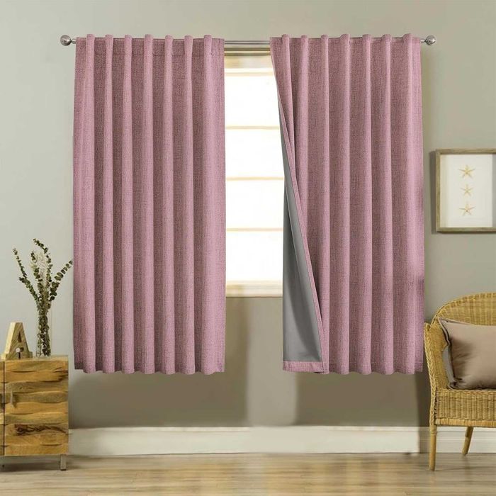 Joydeco 100% zasłona o wyglądzie lnu zaciemniająca, termiczna 140x175