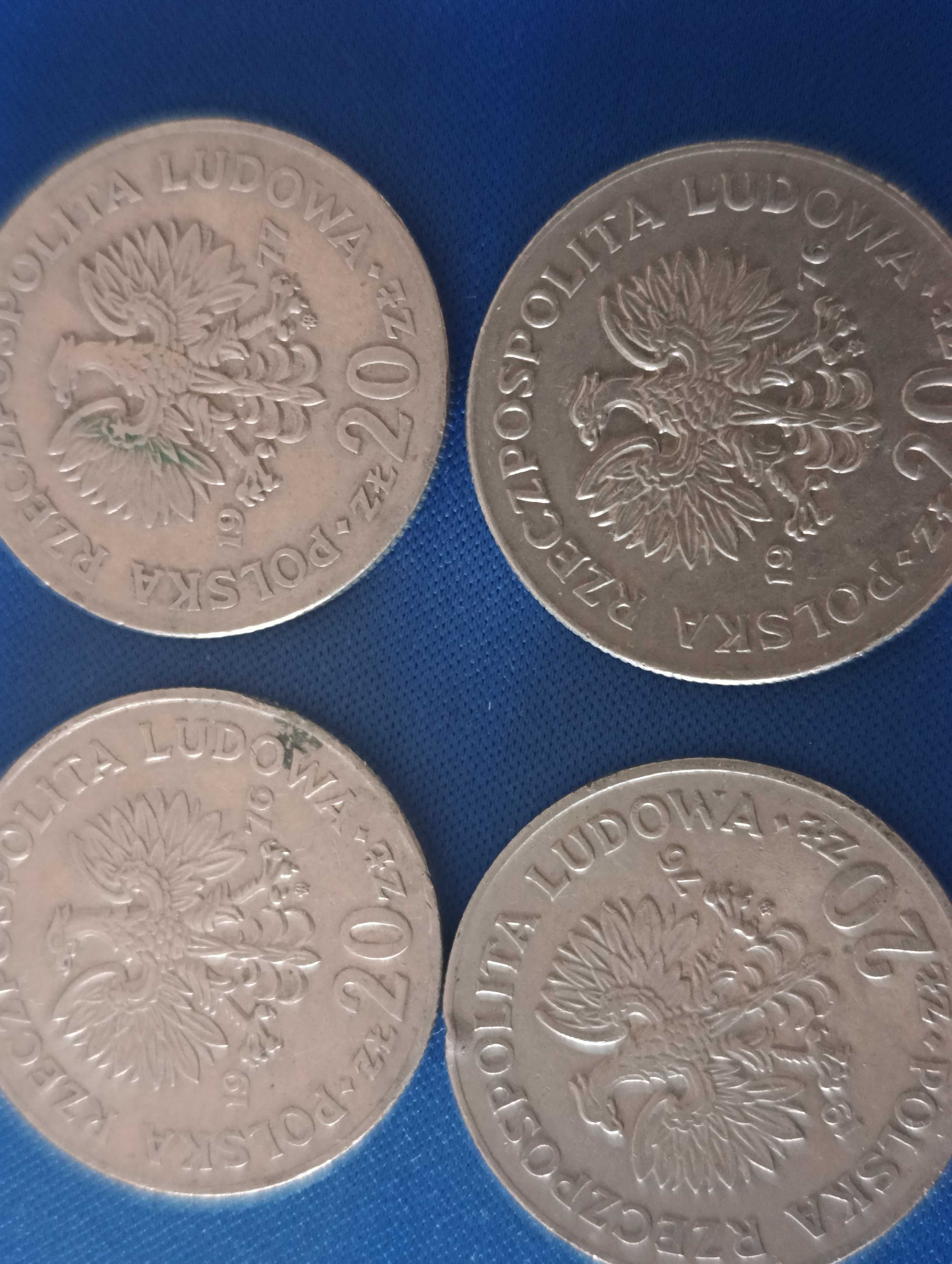 4 monety marceli nowotko 20zl 1977 z mennica zamiana