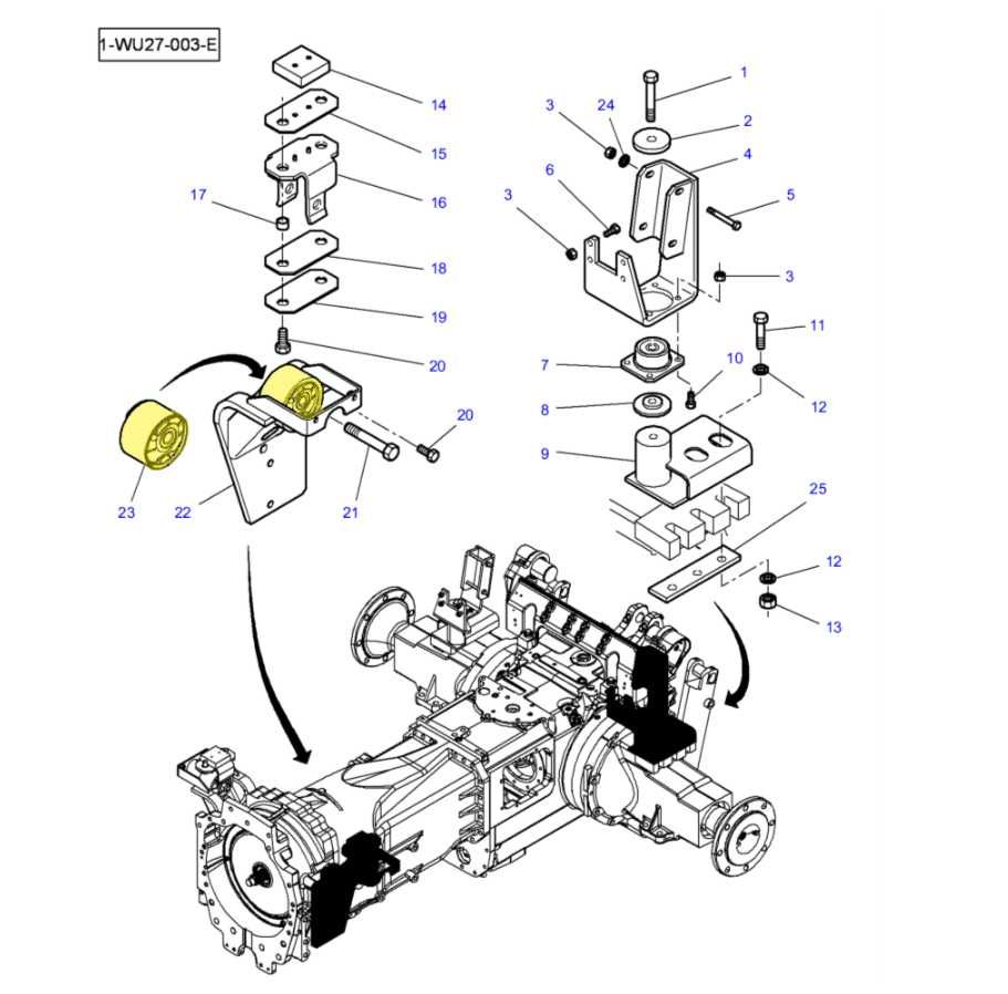 Tuleja metalowo-gumowa zawieszenia kabiny MF 3786.281M2 ORYGINAŁ AGCO