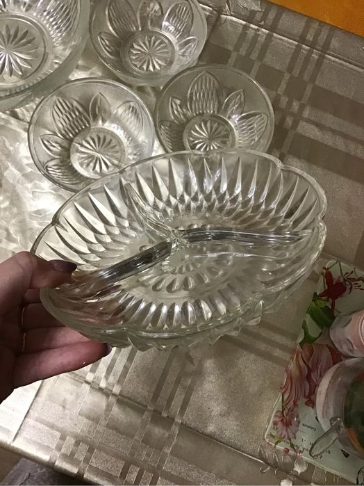 Салатниця хрусталь тарілка посуда кришталева креманка