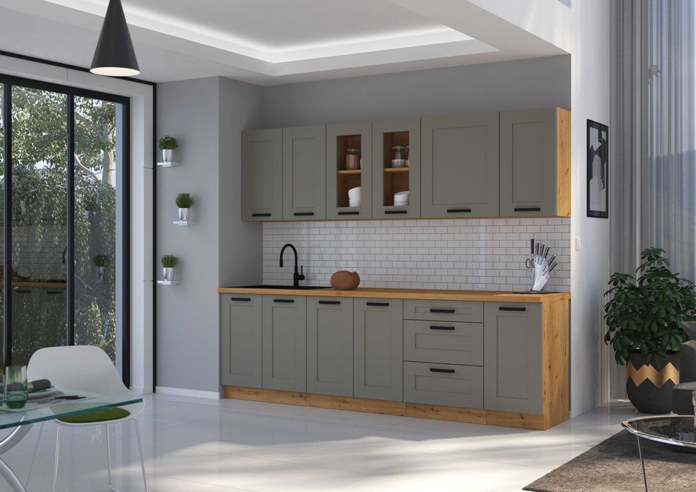 Nowoczesne meble kuchenne modułowe LAURA SZARY MAT