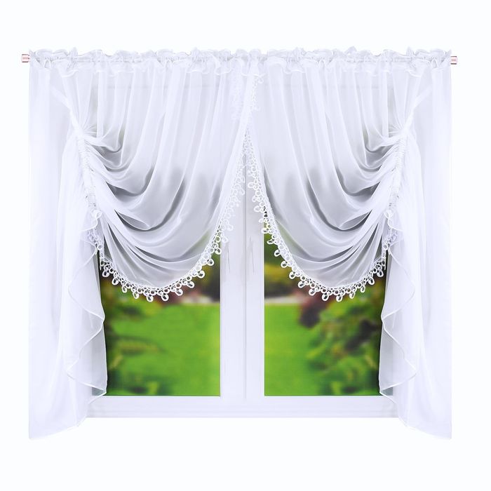 Firany gotowe firanki z gipiurą do pokoju dziecięcego kuchni