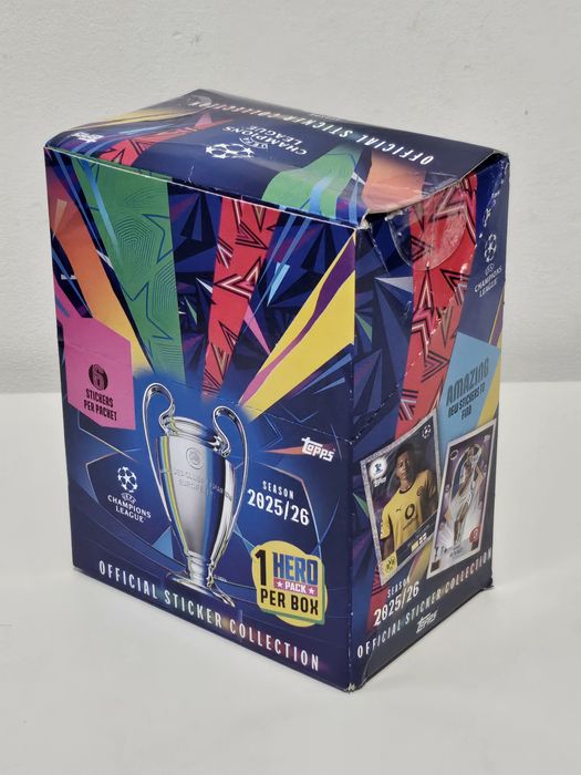 Box z naklejkami Topps UEFA Champions League na sezon 2025 26