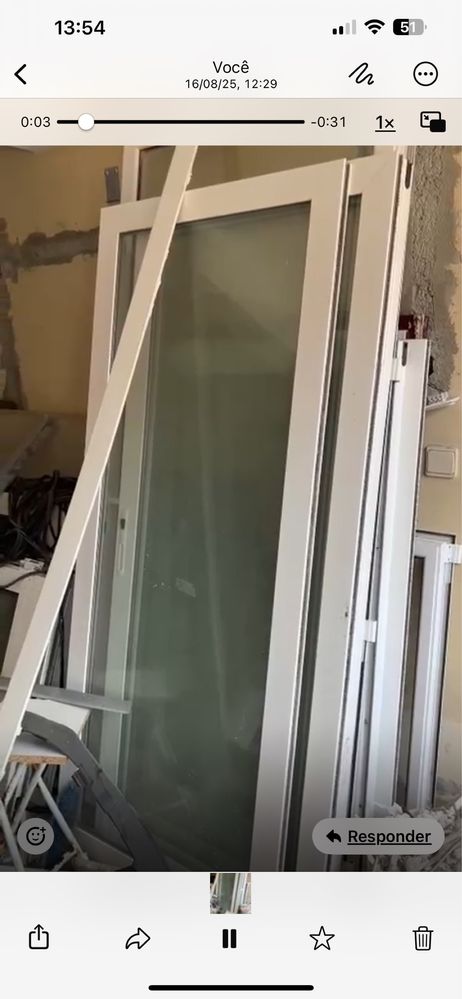 Portas com vidro duplo e vidro 6mm