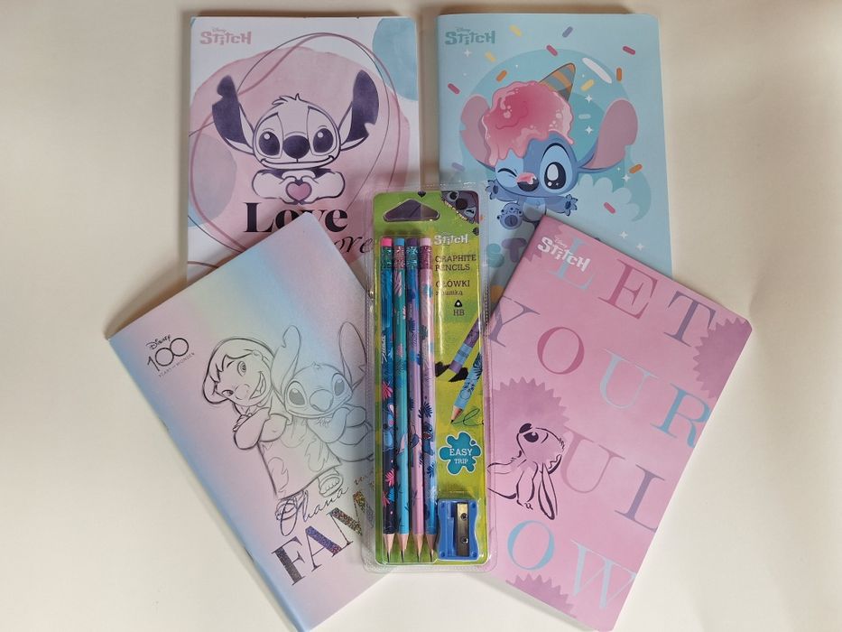 Zestaw zeszytów A5 "Stitch" + zestaw ołówków HB