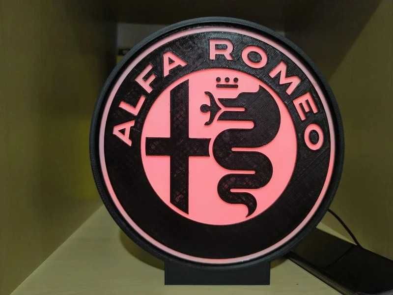 Luminária/Lightbox Alfa Romeo 2 cores