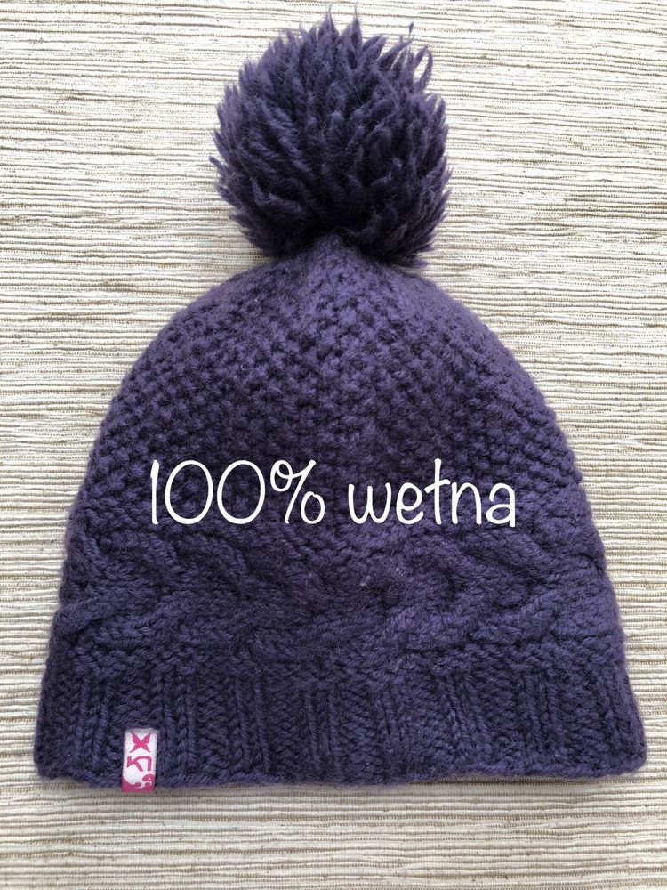 Czapka zimowa wełniana Kari Traa wool damska fioletowa