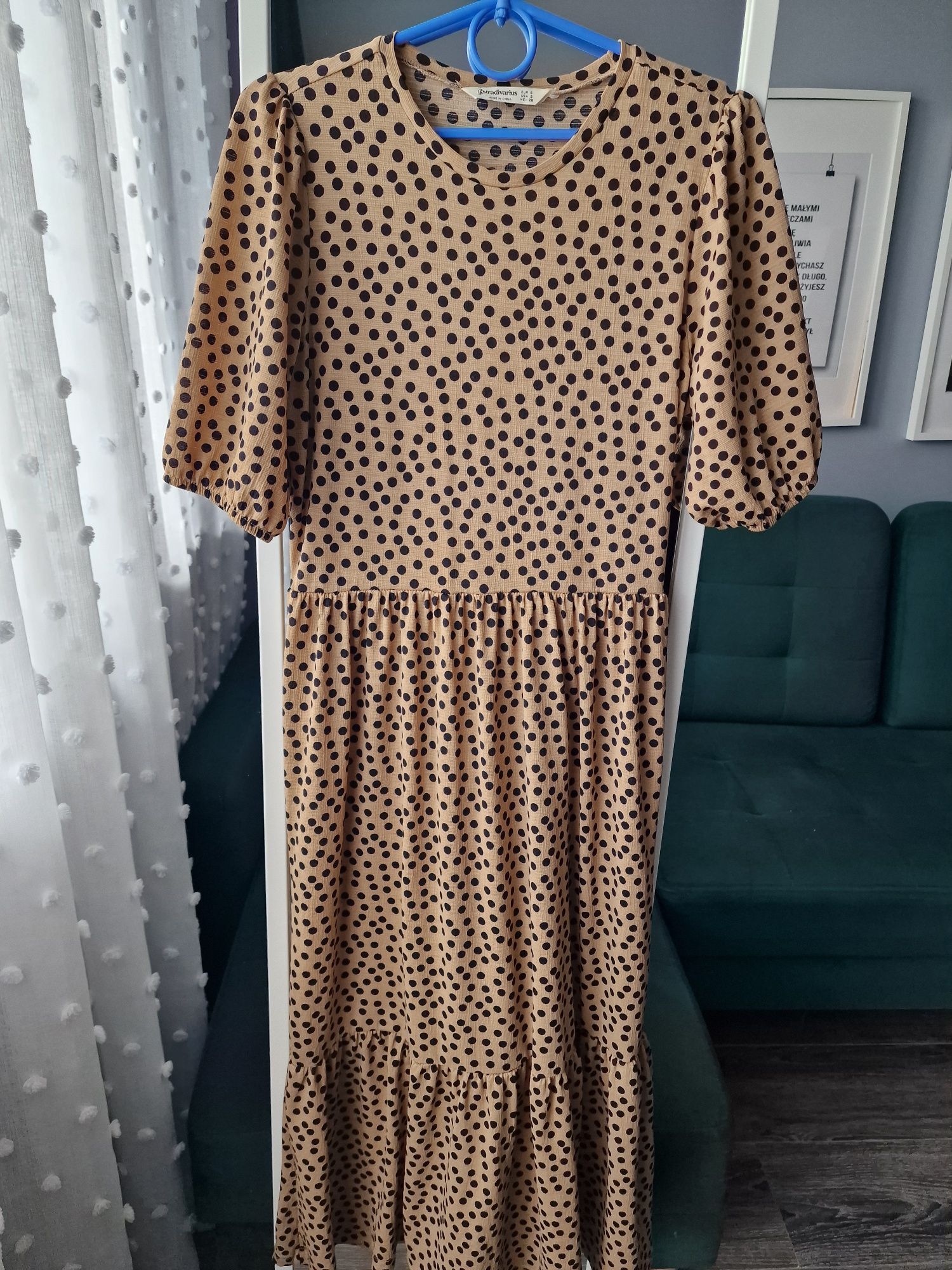 Stradivarius długa sukienka midi casual r. S