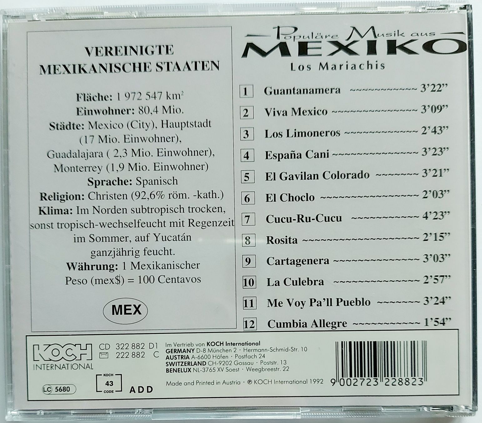 Populare Musik Aus Mexico 1992r