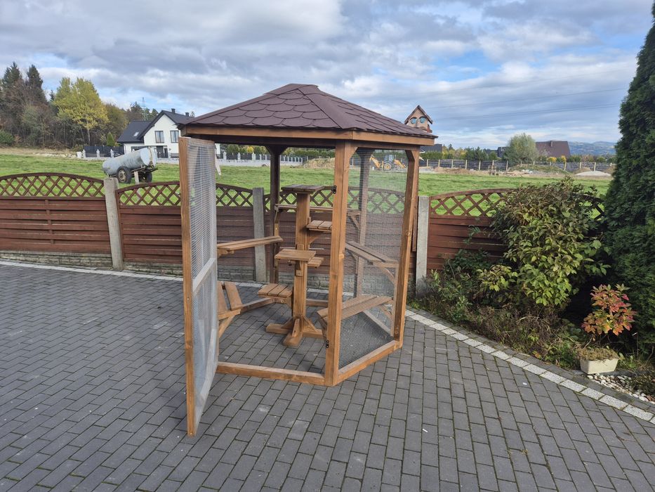 Woliera dla kota szesciokatna