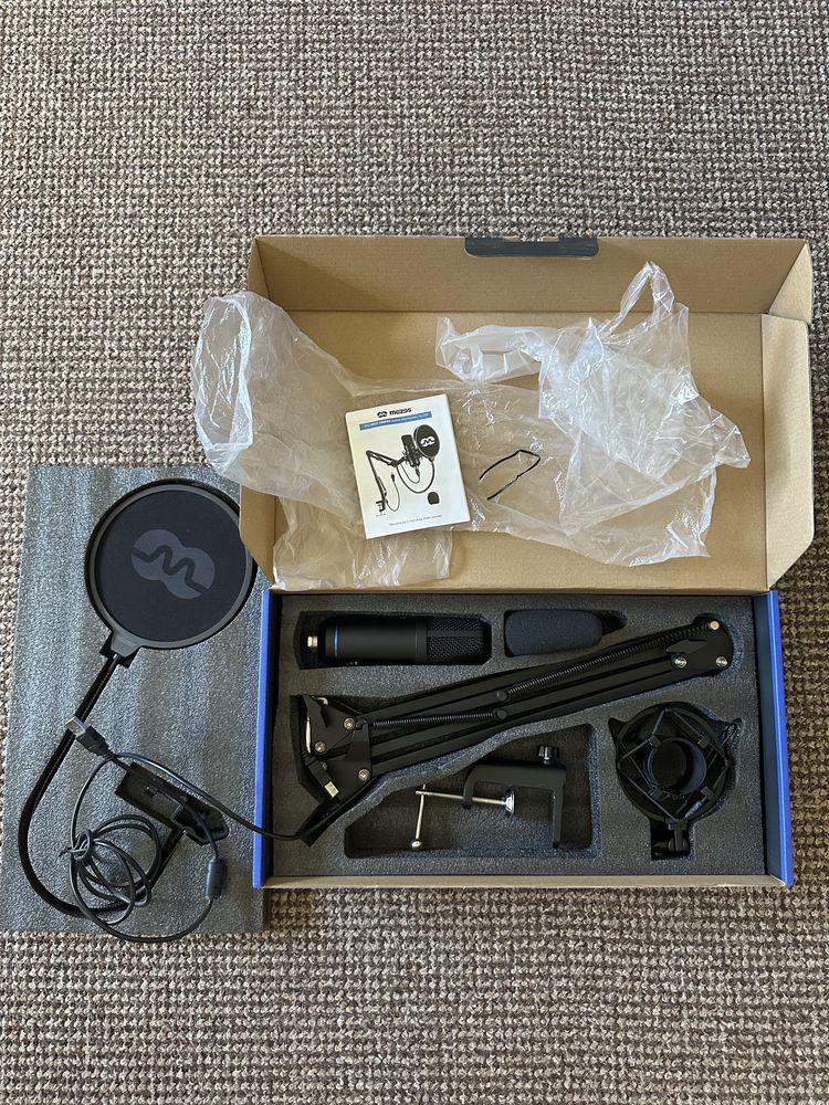 Mikrofon Mozos MKIT-700PRO V2 zestaw statyw kosz gąbka pop filtr