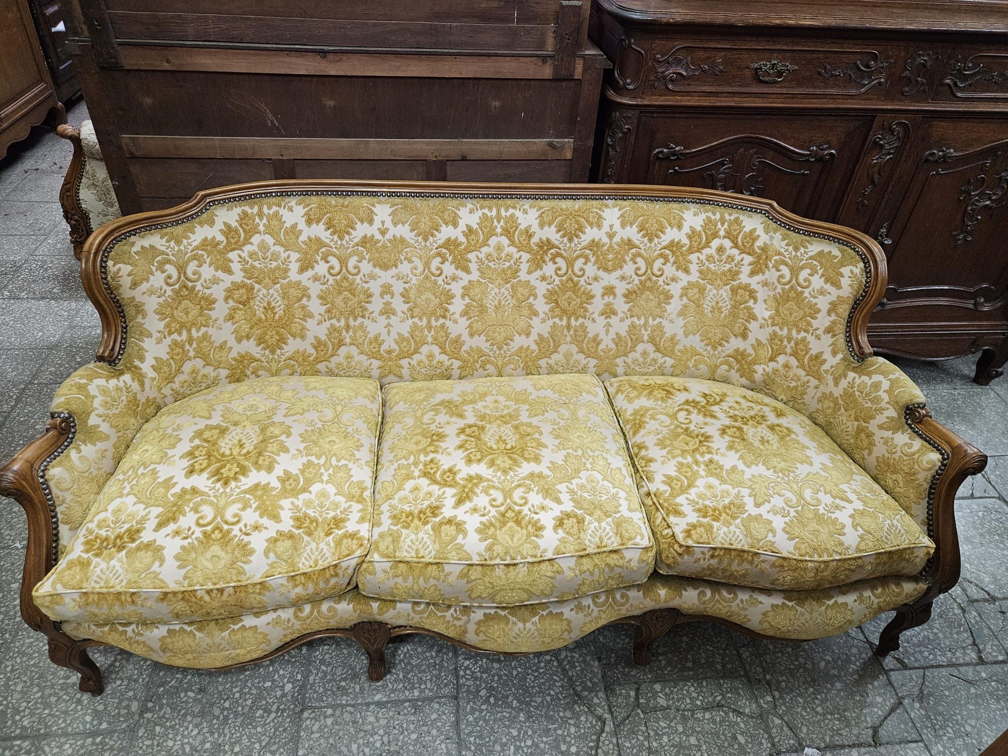 Francuski Komplet Ludwikowski sofa i 2 fotele