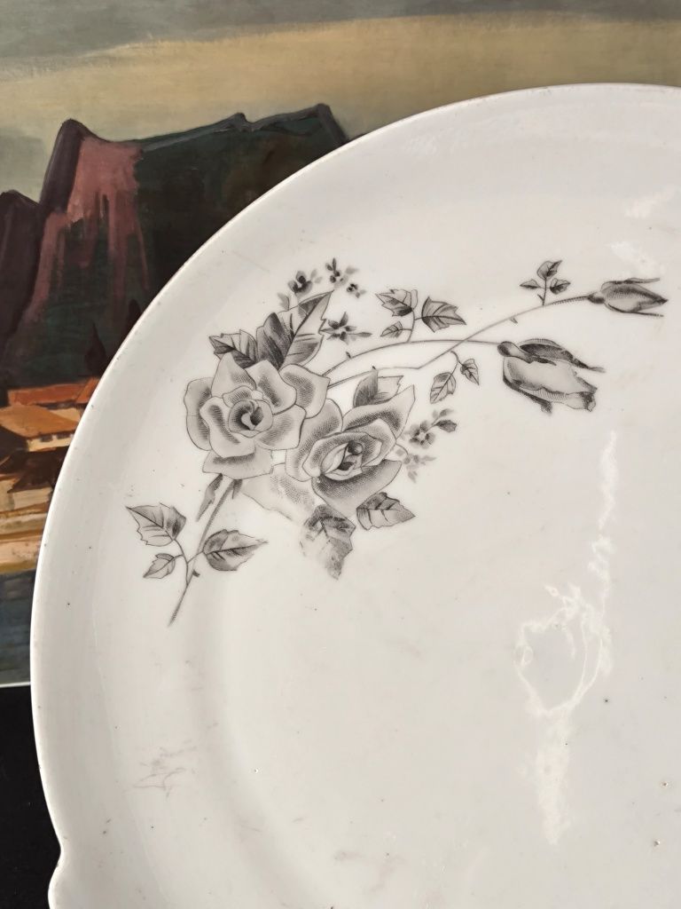 Patera z garnituru deserowego Chodzież róże piękna stara porcelana