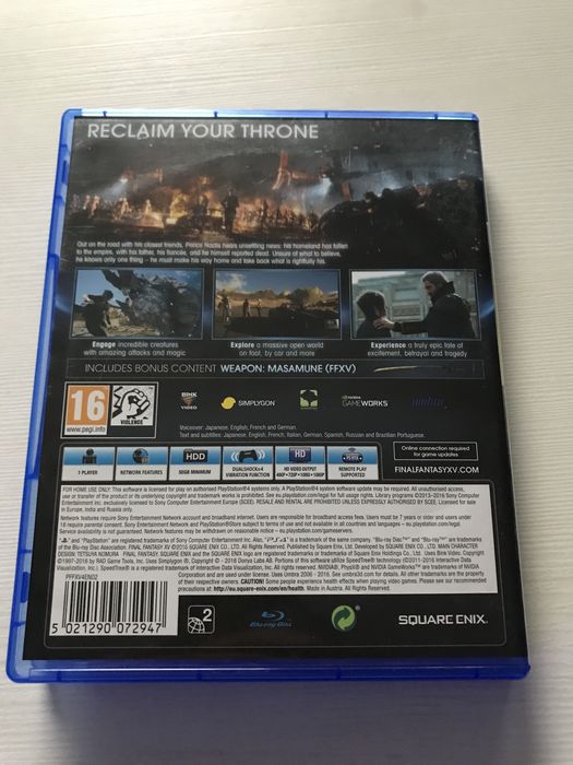 Final fantasy XV 15 day one edition gra na ps4 gry playstation