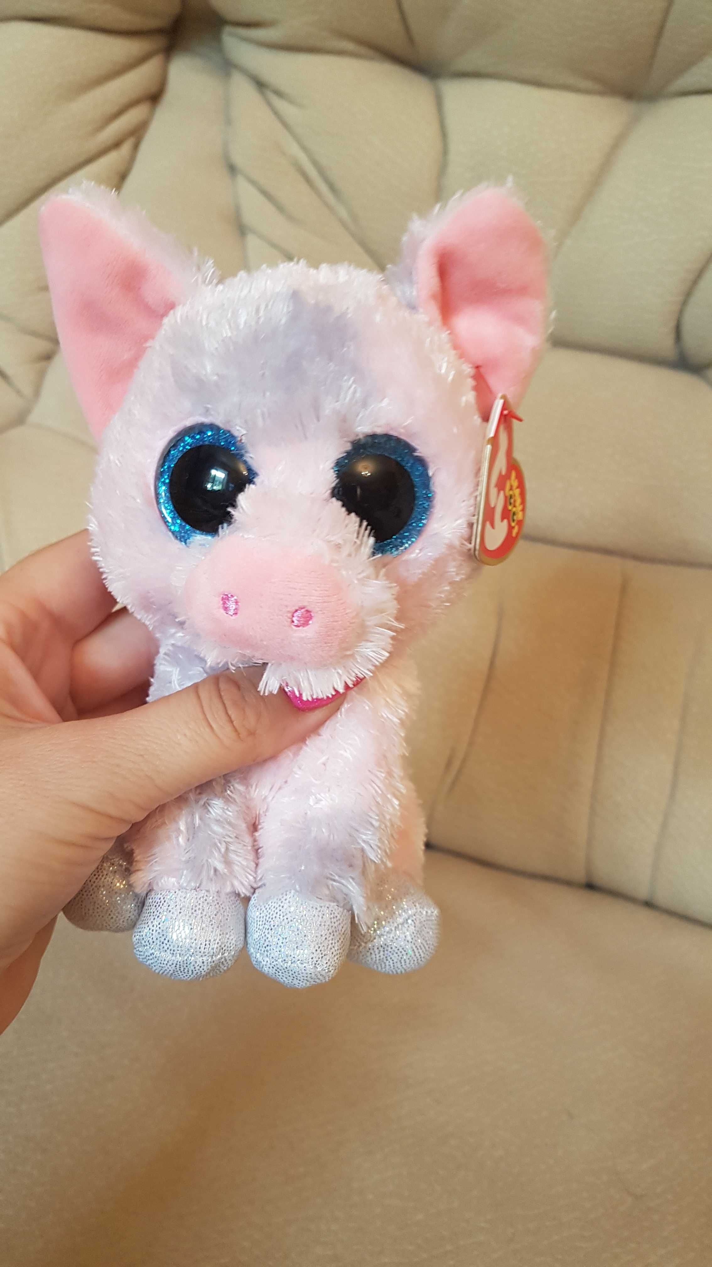 TY Beanie Boos глазастик свинка, поросенок, хрюшка HAMBONE 15 см