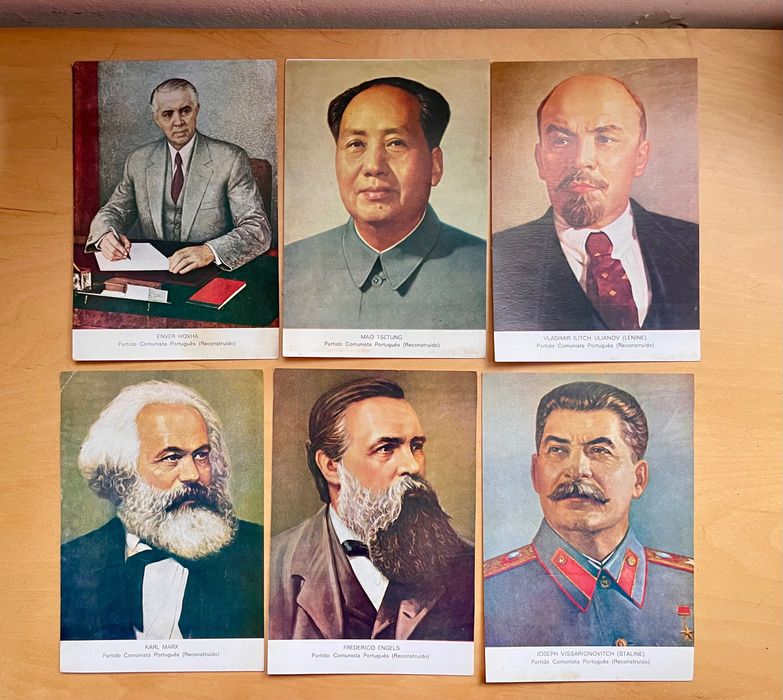 Lote 6 postas vintage dos lideres comunista