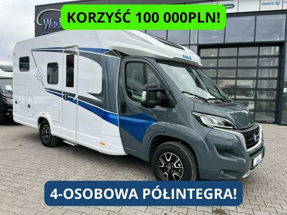KNAUS LIVE WAVE 650 MG  Półintegra z łóżkiem poprzecznym i dużą łazienką! Korzyść 100.000 PLN!