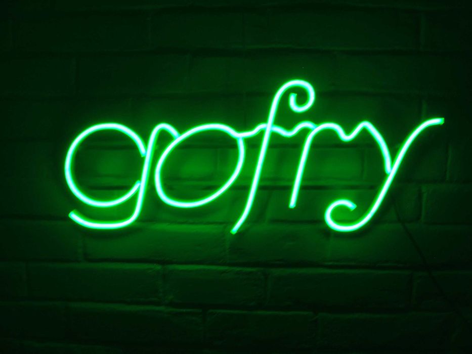 Neon led "Gofry" o wymiarach 64x26 cm