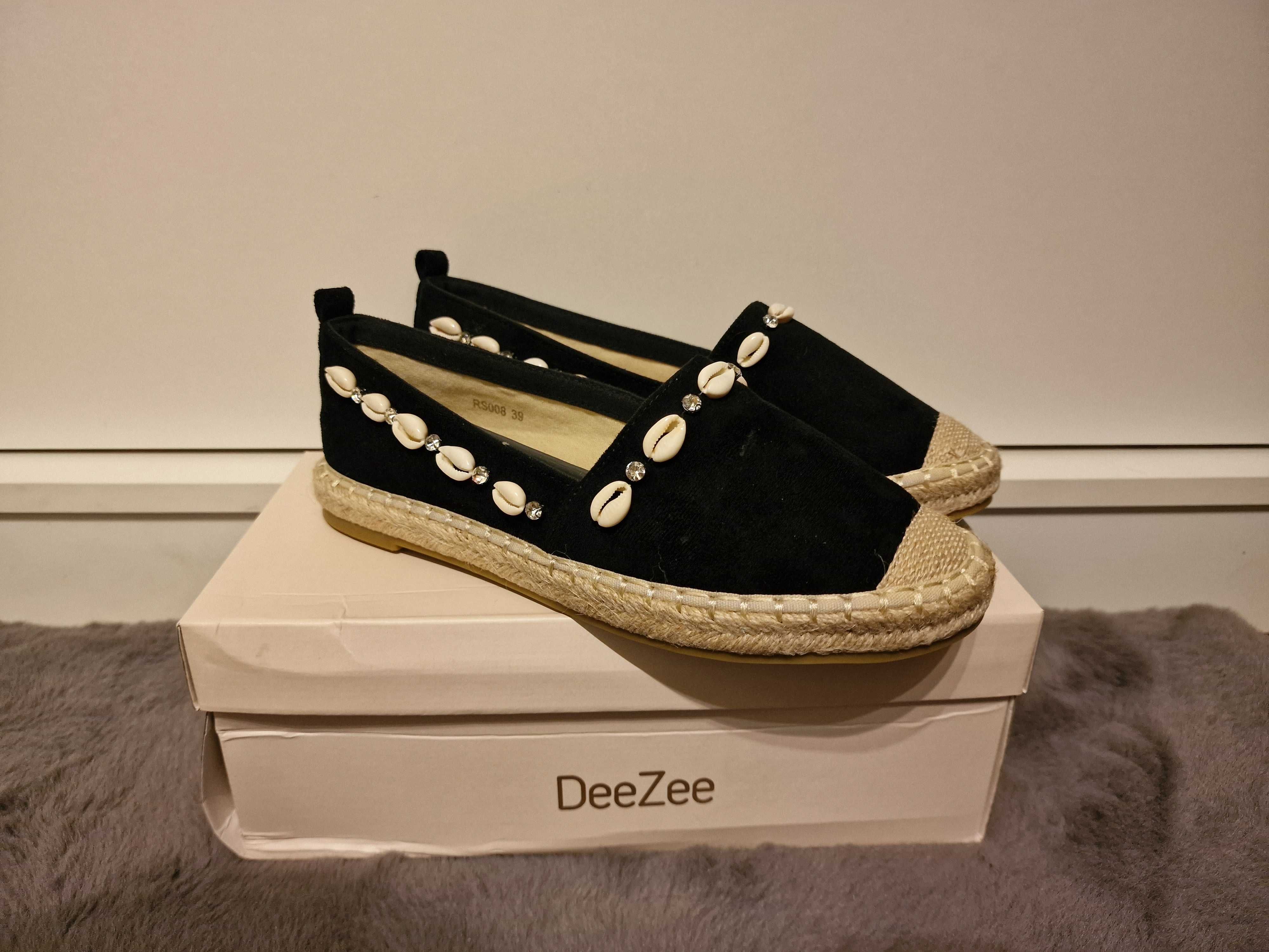 DeeZee Czarne espadryle płaskie Wind In Hair