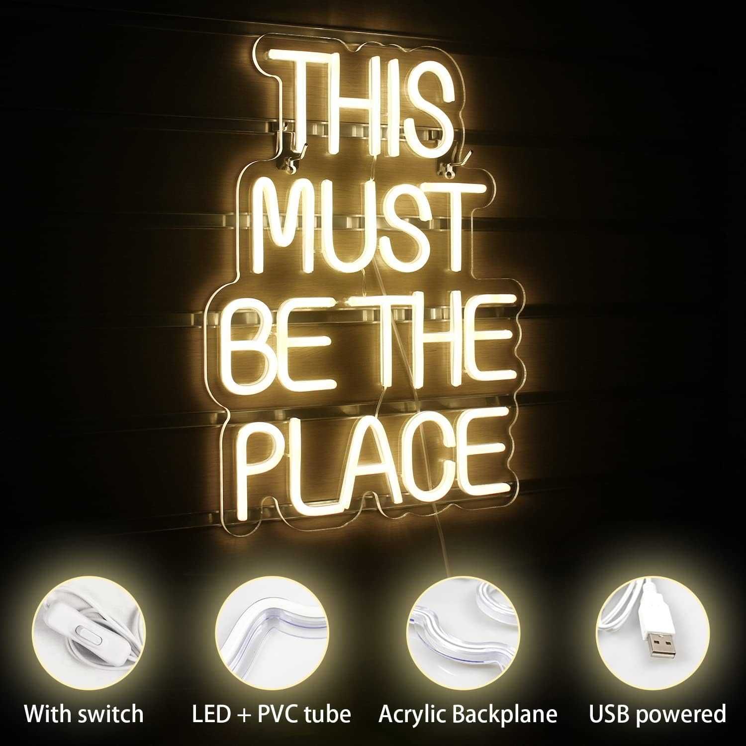 Letreiro Luminoso Néon LED em Acrílico " This Must Be The Place "