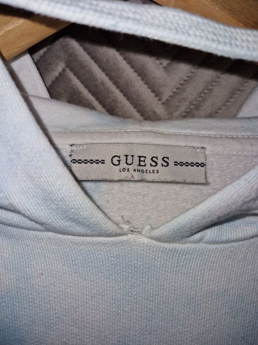 Bluza ICON logo blue Guess M oversize tie dye cyrkonie napis