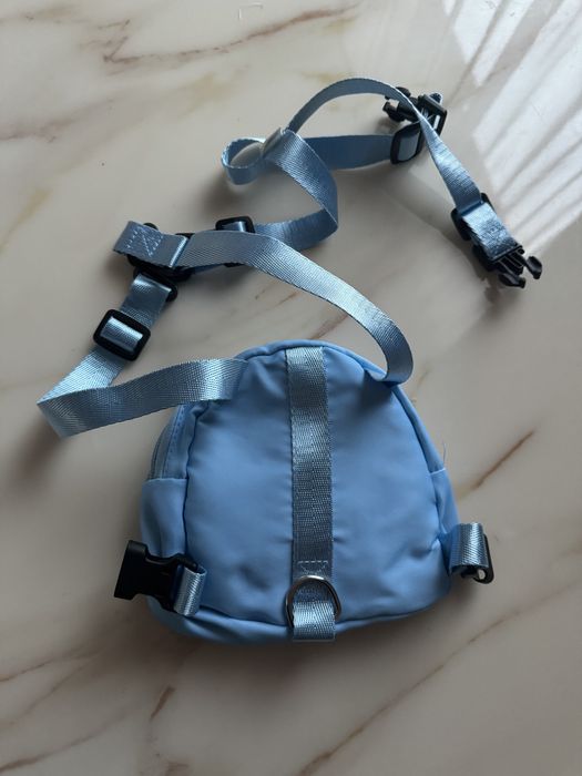 Szelki dla psa z plecakiem nowe niebieskie