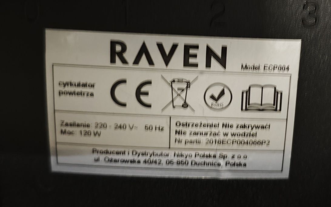 Duży wentylator Raven ECP004