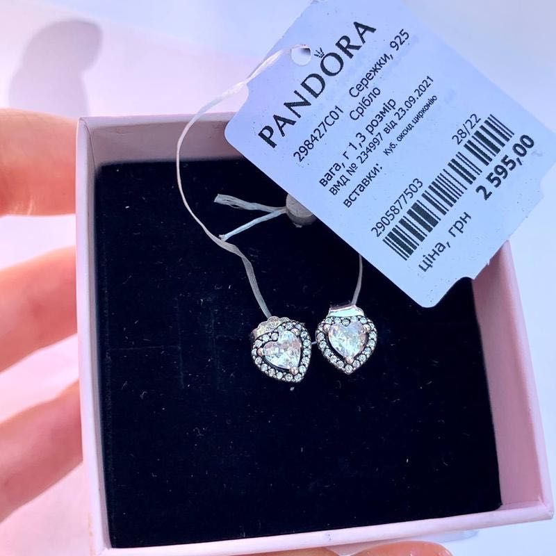 Сережки пандора оригінал, серьги пандора, срібні сережки Pandora
