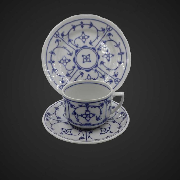 Trio porcelanowe INDISCH BLAU SŁOMKOWY b4/122259