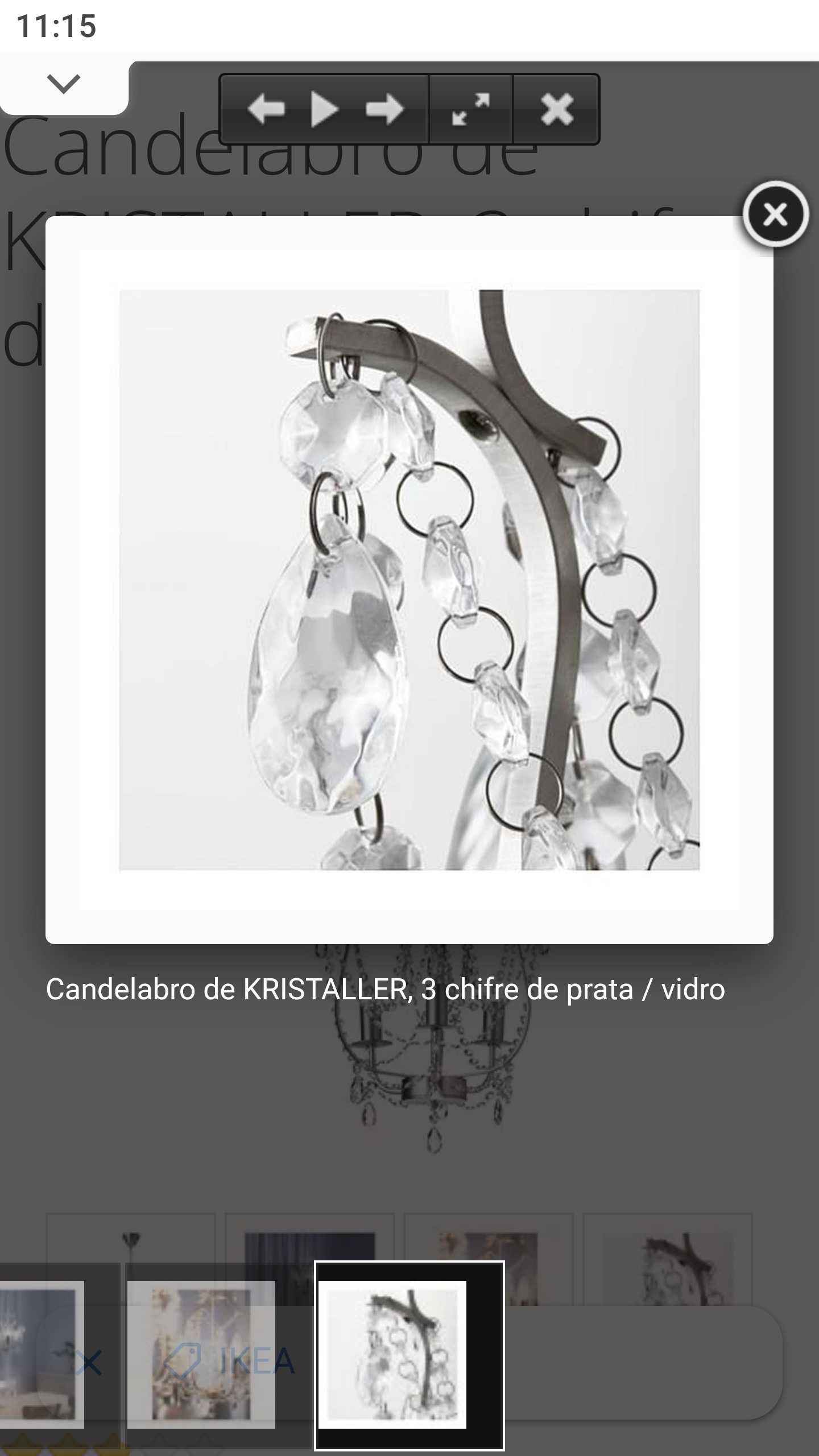 Candeeiro de teto modelo Kristaller IKEA