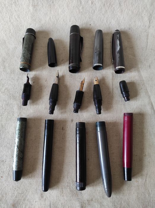 Zabytkowe antyczne pióra wieczne zestaw 5 sztuk
