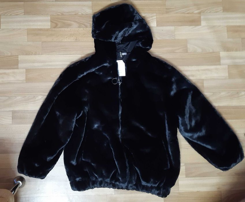 H&M шуба худі нова штучне хутро екошуба