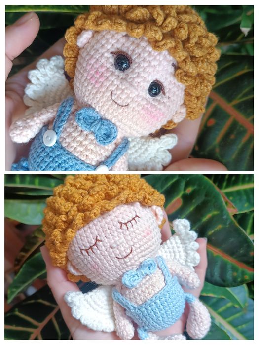 В'язаний янгол. Іграшка в'язаний ангел. Дівчинка та хлопчик