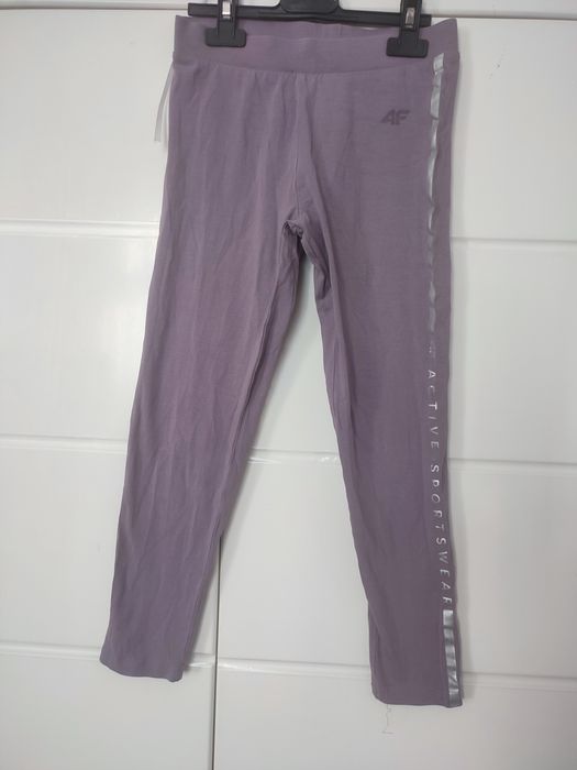 Fioletowe leginsy getry fitness rozmiar 140 4F