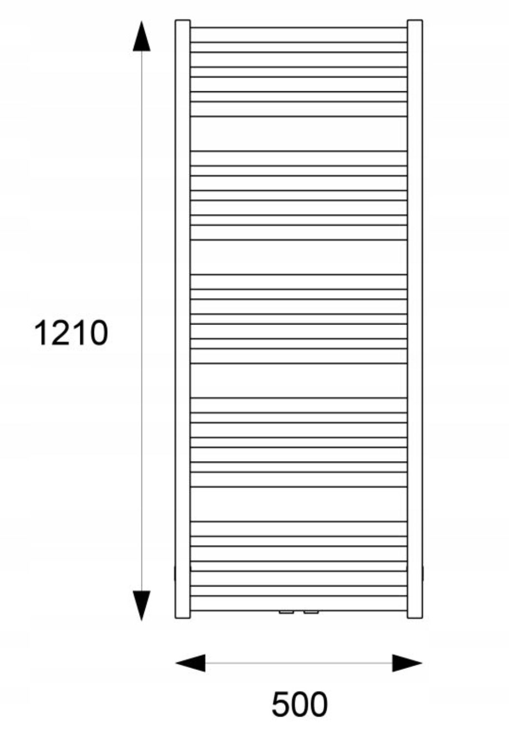 Grzejnik łazienkowy wodny Excellent GREX.HO121.WH 645 W 500 x 1210 mm